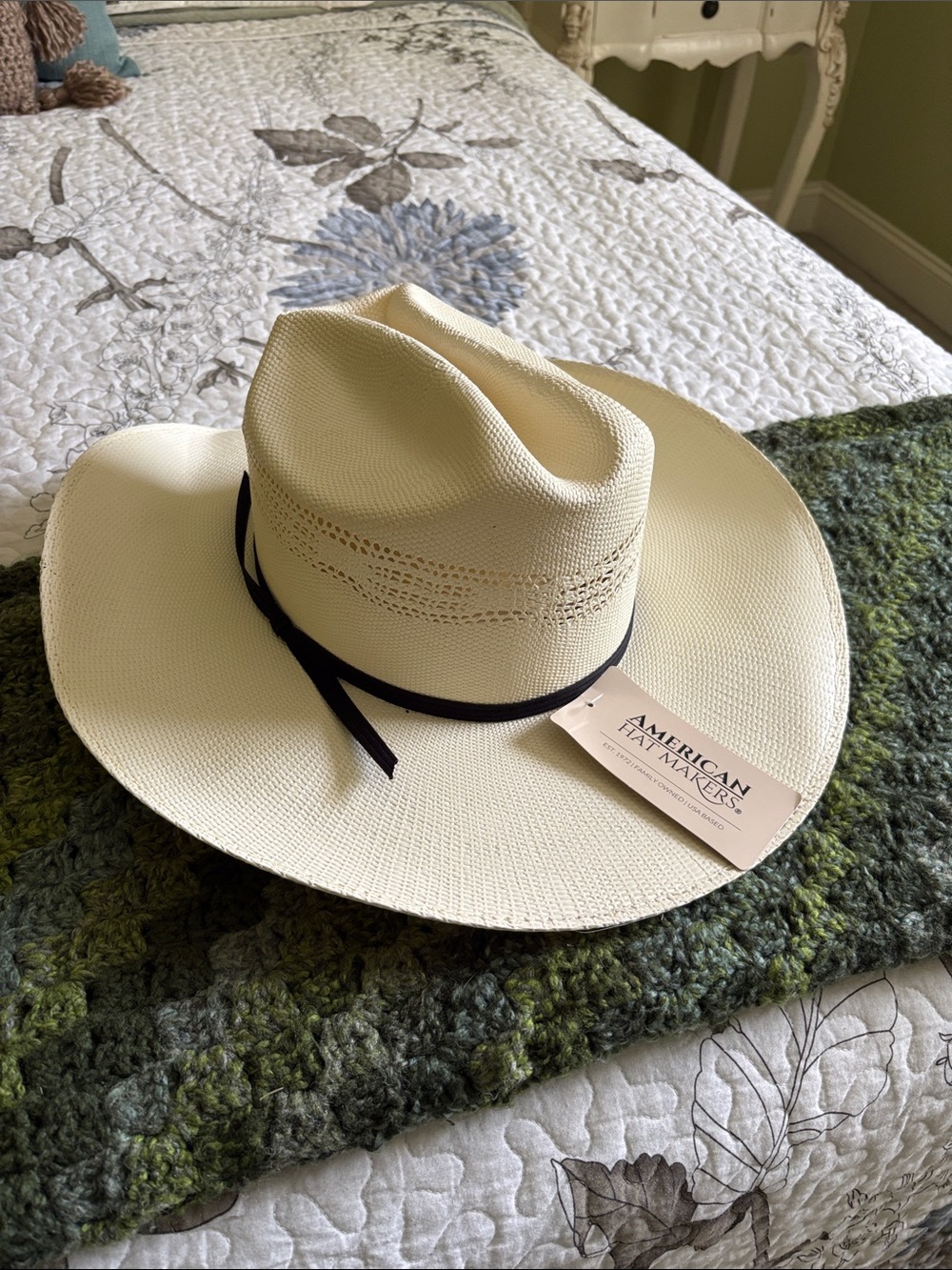 NWT -  American Hat Makers Straw Cowboy Hat with Black Band XXL